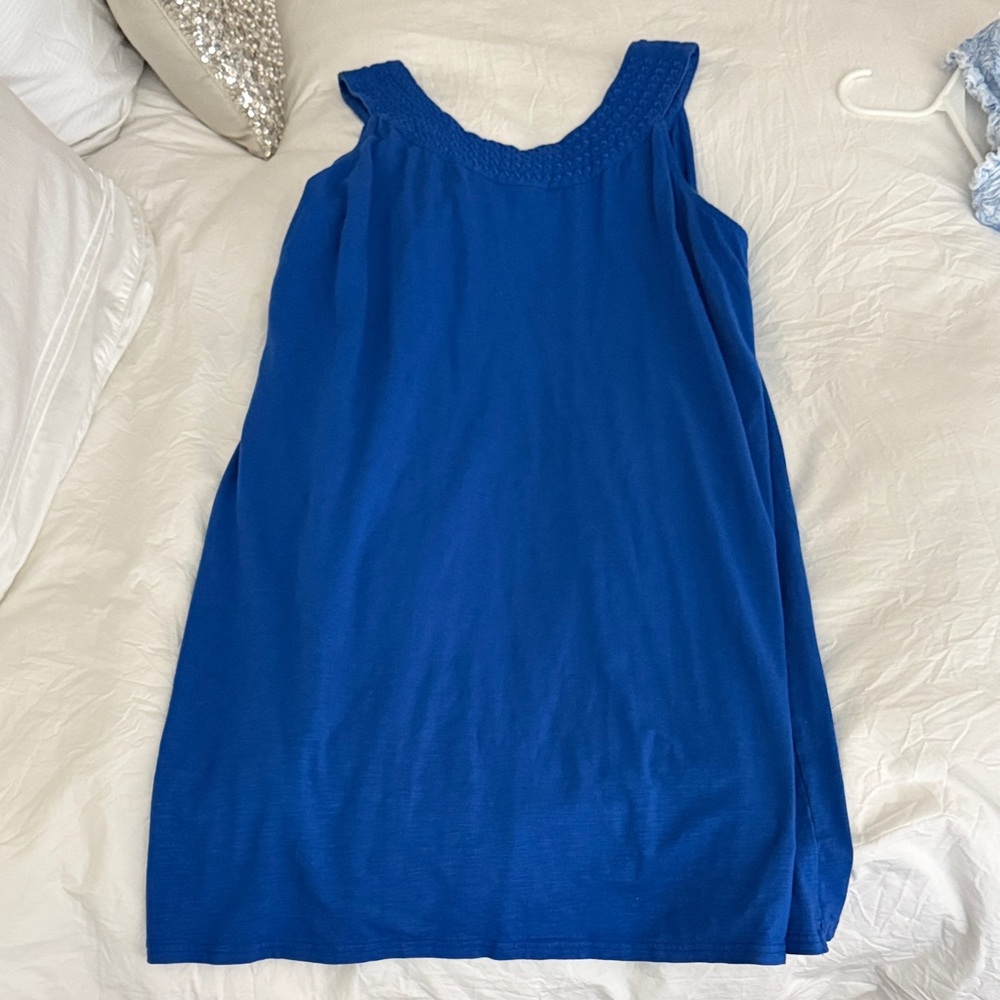 Tommy Bahama Blue Sleeveless Dress with detailed neck